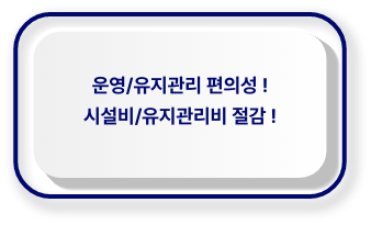 운영/유지관리 편의성! 시설비/유지관리비 절감!